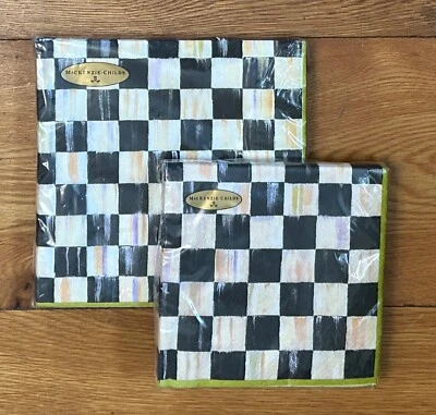 New MacKenzie-Childs Courtly Check Paper Dinner and Lunch Napkins - 1 pack ea.! - Image 1 of 3