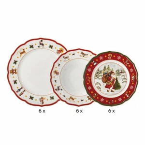 Hutschenreuther Weihnachtsteller Set 18-tlg. Happy Wintertime Red, Porzellan - Bild 1 von 1