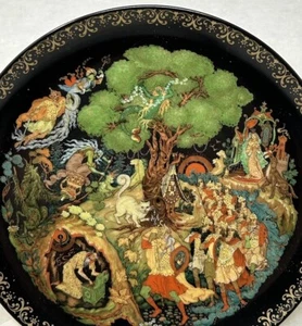 Lukomorya 1989 Russian Legends #4 Series 8” Plate Palekh Art Studios VTG - Picture 1 of 14