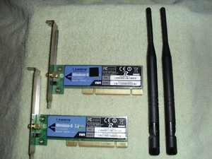 Carte adaptateur PCI Linksys WMP54G Wireless-G 2,4 GHz x2 - Photo 1/3