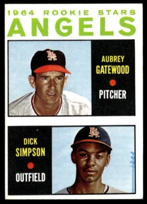 1964 Topps #127 Aubrey Gatewood / Dick Simpson   Baseball Los Angeles Angels - Image 1 of 2