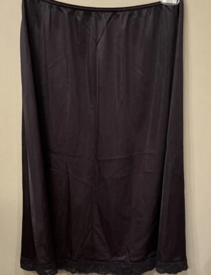 De colección Maidenform Chantilly Medio Slip Negro Nylon con Encaje 26” Union Made EE. UU. TALLA L Foto 1 de 4