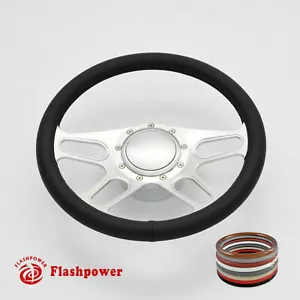 Kit de volante billete satinado de 15,5" negro envoltura completa BUICK Chevy - Imagen 1 de 10