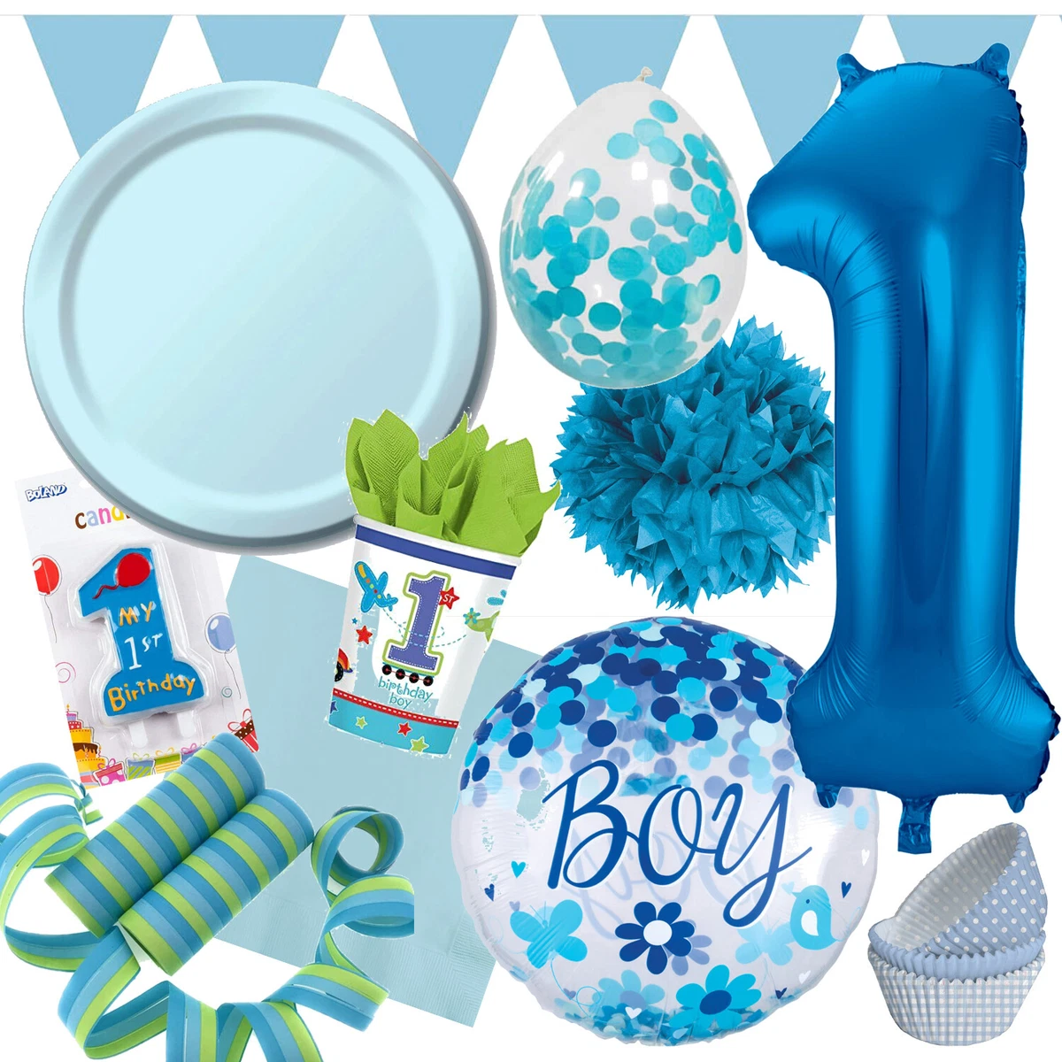 NET TOYS Geburtstagsdeko-Set Für Den 1. Geburtstag - Mit Konfetti Und 3 Tischaufstellern Für Mädchen