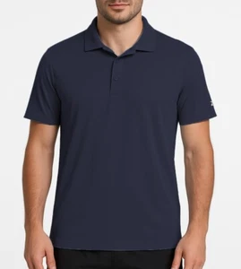 Reebok Men's Short Sleeve Performance Training Polo Shirt Wicking Navy Blue 2XL - Picture 1 of 7