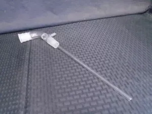 Lab Glass 105° Bent Vacuum Take-Off Adapter with Long Stem 11-1/2” Drip Tube - Picture 1 of 8