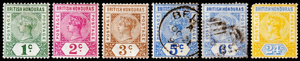 British Honduras Scott 38-42, 45 (1891-95) Mint/Used H OG F-VF, CV $27.25 C - Изображение 1 из 1