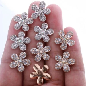 Crystal Clear Star Rhinestones Buttons Sewing Wedding Garment Craft Button 10pcs - Picture 1 of 8