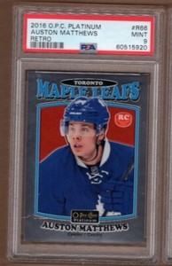 PSA 9 Mint AUSTON MATTHEWS 2016/17 OPC O-Pee-Chee PLATINUM *RETRO ROOKIE CARD!