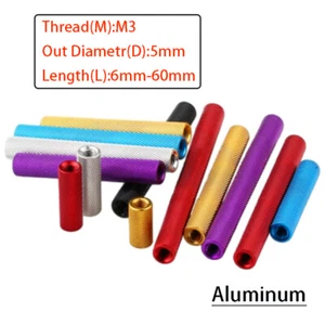 Manguito de rosca de aluminio barra perno conector redondo tubo moleteado tuercas largas - Imagen 1 de 6
