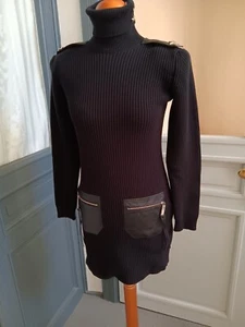 WIE NEU! Designer Rollkragen Kleid ELISABETTA FRANCHI gr 36 (IT 42) strick abito - Bild 1 von 6