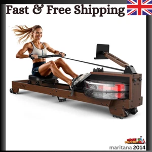 Rowing Machine for Home Gym, Rower Machines with 6-level Water LCD & with - Picture 1 of 11