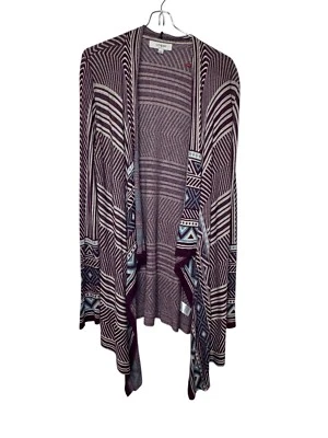 Umgee Women's  Cardigan Sweater Aztec Pattern Striped Open Front Bohemian Medium - Image 1 of 4