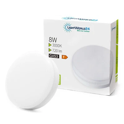 1-10 St LED Leuchtmittel 8W GX53 matt Lampe super hell 720lm warmweiß 3000K 120° - Bild 1 von 4