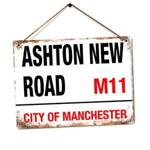 Metall Wandschild - Ashton New Road - Manchester City Straßenschild - Bild 1 von 6