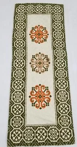 Vintage Mid-Century Modern Folk Art Embroidered Table Runner 38x14 inches  - Picture 1 of 12