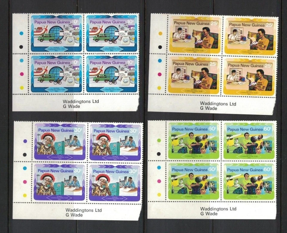 MPNG59) Papua New Guinea 1983 Communications MUH (blocks of 4) - Image 1 of 1
