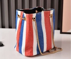Mini dreifarbige Streifen Pailletten Kette Damen Schultertasche Handtasche Handgelenk Handtasche - Bild 1 von 9