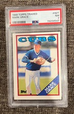 1988 Topps Traded Mark Grace #42T ROOKIE PSA 7