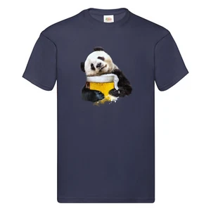 T-Shirt Panda loves beer Bild Design Ich liebe Bier Premium Druck versch. Farben - Bild 1 von 21