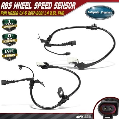 2x Rear Left & Right ABS Wheel Speed Sensor for Mazda CX-5 2017-2021 L4 2.5L FWD - Image 1 of 4