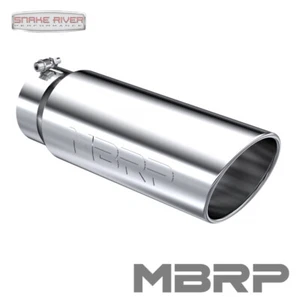 MBRP DIESEL EXHAUST TIP 5" INLET 6" OUTLET ANGLED ROLLED STAINLESS STEEL 18" - Picture 1 of 4