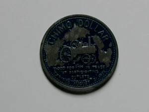 1971 Saskatoon CANADA Saskachimo Trade Token - painted blue (for casino use) - Picture 1 of 2