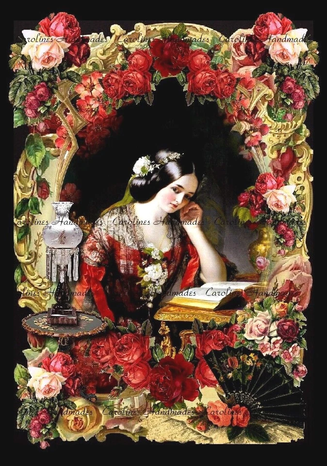 Pretty Seniorita & Roses Designer Cotton Fabric Quilt Block Multi-sizes - Image 1 of 1