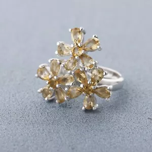 Yellow Citrine Ring, November Birthstone Ring, Wedding Ring, Gift for Her - Picture 1 of 5