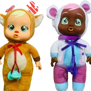 LOTE DE PAQUETES (2 Cry Babies Tiny Cuddles 10" Holly Jolly Edition Vacaciones Navidad - Imagen 1 de 5