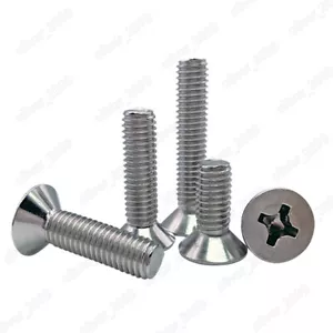 Nickeled Steel Phillips Countersunk Flat Head Small Screws M1.4 M2 M2.5 M3 - Picture 1 of 6