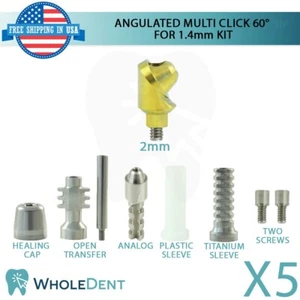5x Angulated Multi Unit 60° 1.4mm Abutment Attachment Kit Internal Hex 2.42mm - Picture 1 of 8