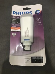PHILIPS PL-C PL-T LED Bulb 26W 10.5W Soft White Light Dimmable Vertical - Picture 1 of 2