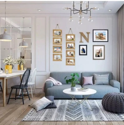 DLQuarts Collage Hanging Picture Photo Frame 5x7, 4Frame 2 Set  On Hanging Rope - Image 1 of 4