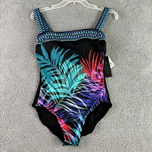 Aqua Green Sm costume da bagno donna unico pezzo tropicale - Foto 1 di 7
