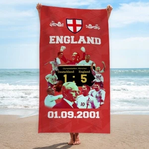 ENGLAND | Euro's | Beach Towel | Retro Football | Holiday Towel | Euro 2001 Art - Picture 1 of 9
