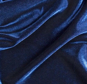 VELVET STRETCH SPANDEX NAVY 60" FORMAL WEAR PAGENAT DANCE SOLD BTY - Picture 1 of 1