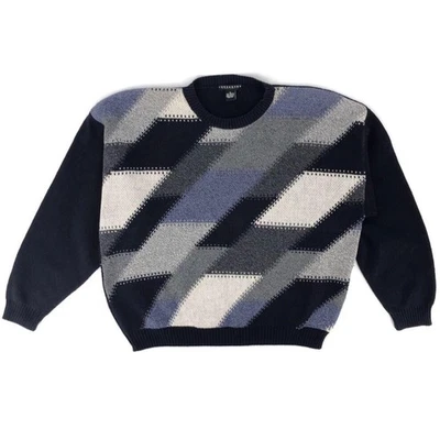 90s geometric crewneck sweater 1990s vintage - Image 1 of 4