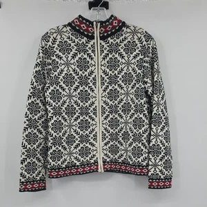L.L. Bean Nordic Fair Island Snowflake Full Zip Cardigan Pullover Damen Gr. M - Bild 1 von 7