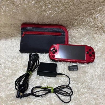 PSP3000 Red x Black with storage pouch - Image 1 of 4