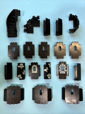 Lot of LEGO Black Castle Parts Wall Corner Bricks Stone Spiral Staircase #1 - Image 1 of 4