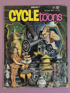 Revista Petersen's Cycle Toons octubre 1971 dibujos animados de motocicleta vintage - Imagen 1 de 4