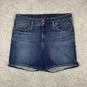 Silver Jeans Shorts Women's 18 Blue Suki Short Denim Pockets - Picture 1 of 11