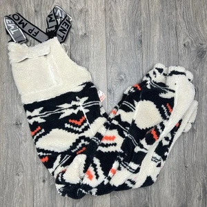 Free People Snow Bib Sz Medium Womens Black White Hit The Slopes Printed - Picture 1 of 15