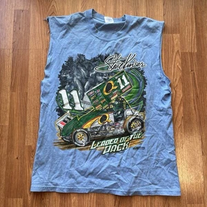 Vintage nascar Y2K Nature wolf cutoff tee | size L - Picture 1 of 7