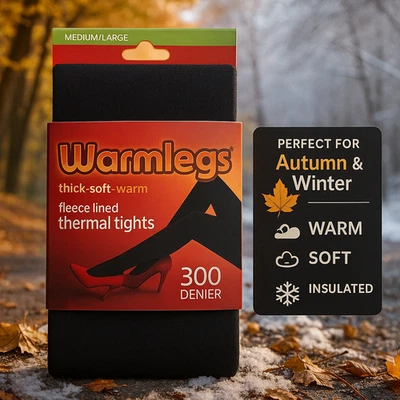 Thermal Fleece Lined Tights - 300 Denier - Warmlegs®- 3 PACK - Image 1 of 4