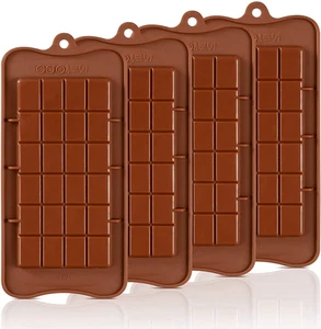 Moldes de silicona para barras de chocolate proteina y energia set de 4 - Picture 1 of 12