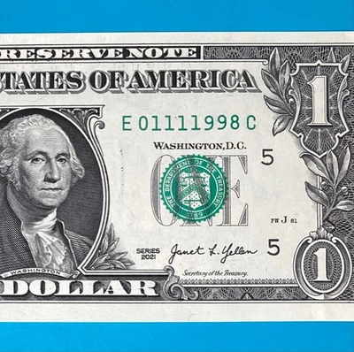 January 11, 1998 (E 01111998 C) BIRTHDAY $1 One Dollar Bill *UNC* - Image 1 of 4