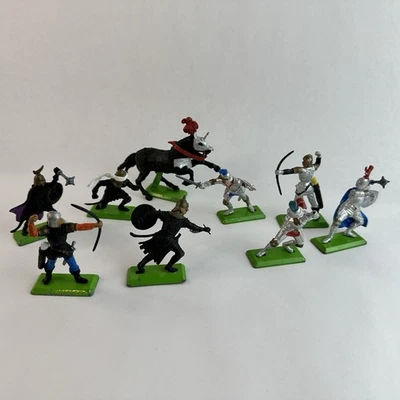 Vintage Lot Of 9 Britains Ltd 1971 Deetail Medieval Knights & Horse - Image 1 of 4