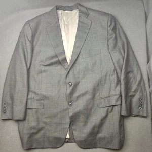 Paul Stuart Blazer Mens 48R Gray Pin Check 2 Button Wool Suit Sport Coat Formal - Picture 1 of 12
